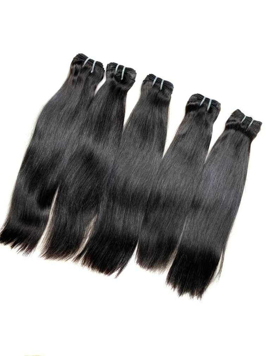 Close-up of Raw Indian Straight hair texture