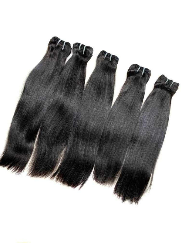 Close-up of Raw Indian Straight hair texture